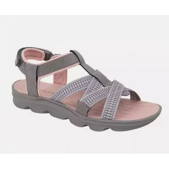 Jsport Kaia Women's Black Strap Sandal, Grey/Pink, Sz - 8 - Picture 1 of 7